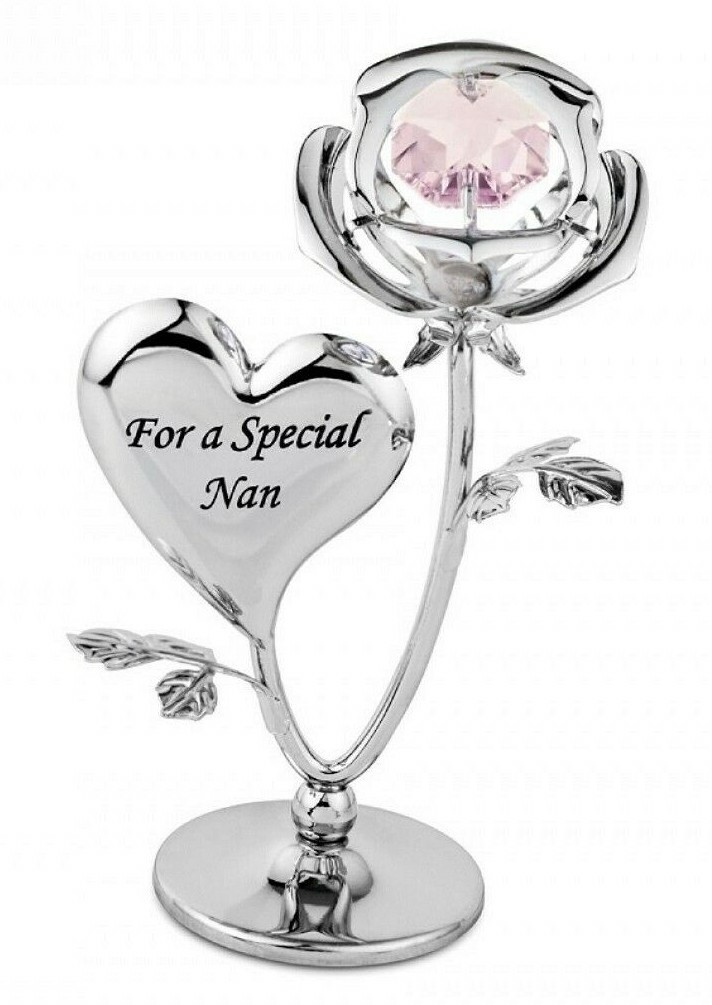 Crystocraft Special Nan Rose Crystal Ornament With Swarovski Elements Gift Boxed