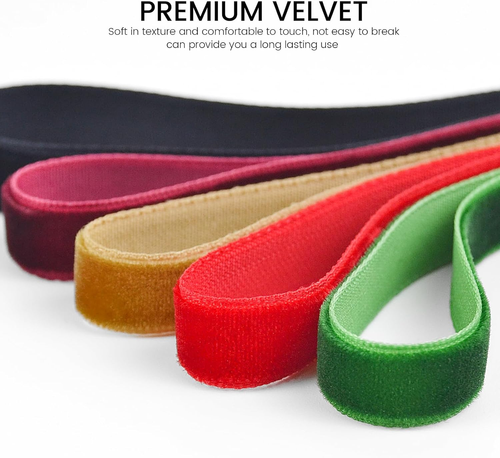 Red Velvet Ribbon, 3/8 Inch 10 Yards Vintage Velvet Ribbons Perfect for Christma - Picture 3 of 7