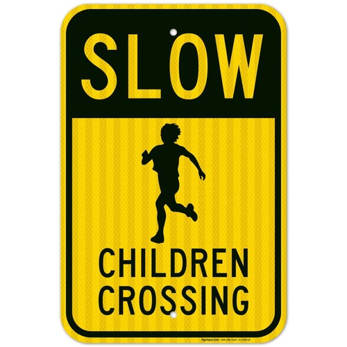 Slow Children Crossing Sign, Traffic Sign, - Picture 11 of 70