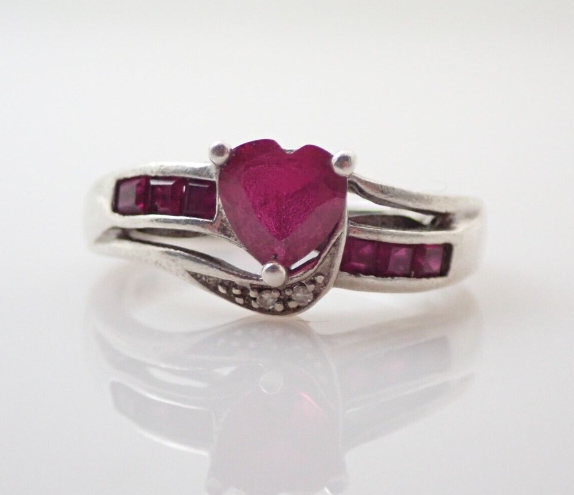 Chuck Clemency STS Signed Ruby Heart Diamond Ster… - image 1