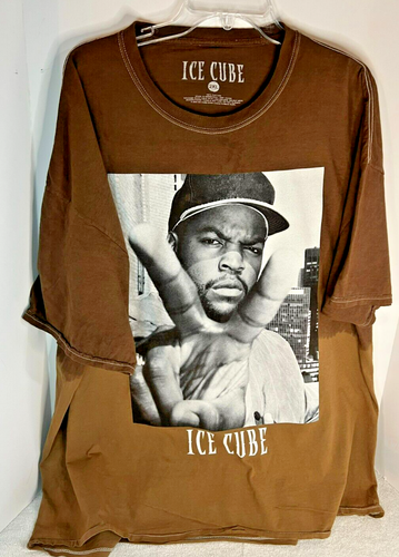 Ice Cube Men’s Brown Fade Crew Neck Graphic T Shirt Size 2XL - Picture 2 of 9