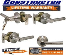 Constructor Rondo Door Lock Lever Entry / Privacy / Passage / Dummy Satin Nickel