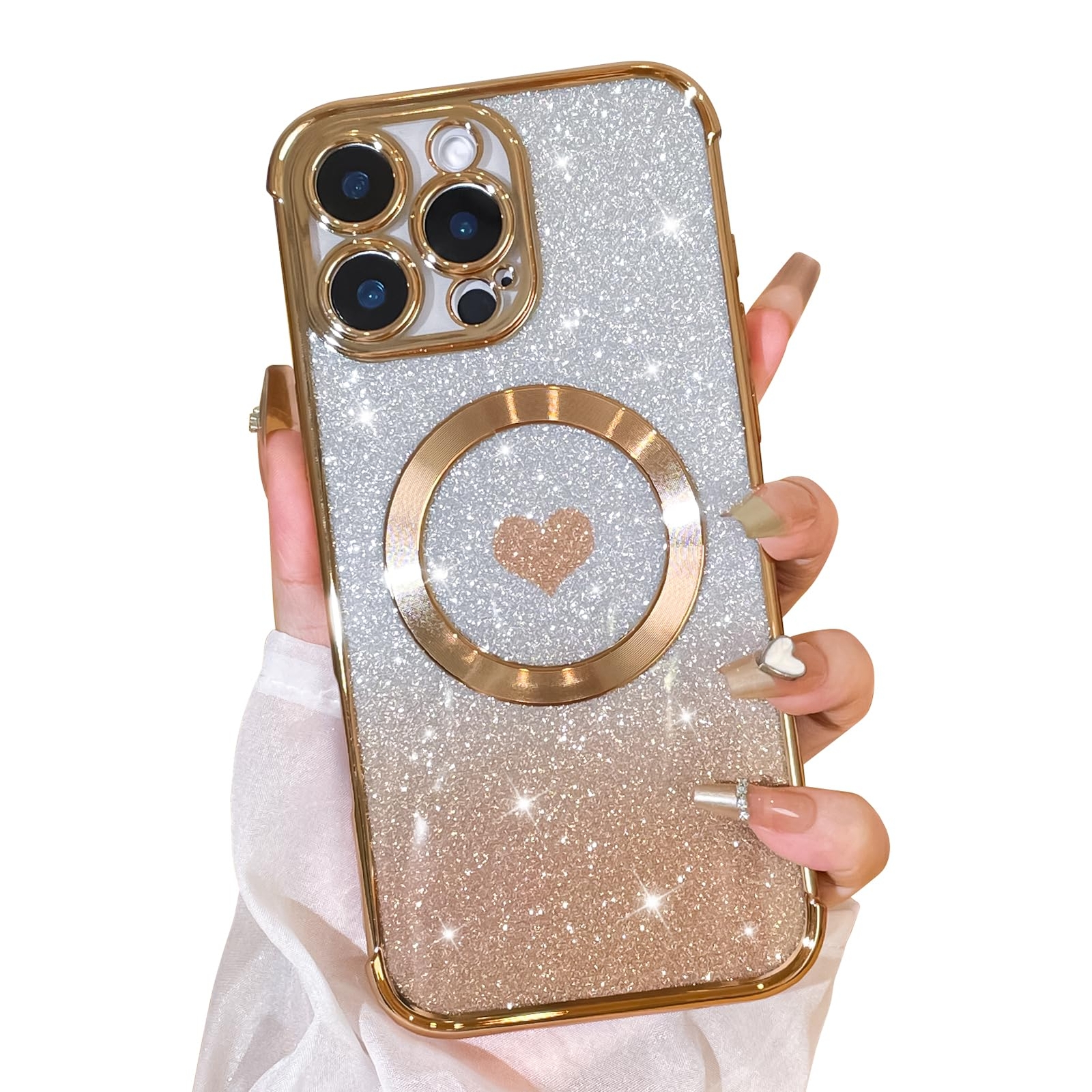 Magnetic Glitter for iPhone 16 Pro Max [ Compatible with MagSafe ], Luxury Lo...