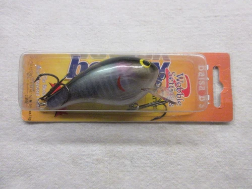 Rare Bagley Balsa B3 Shad On White w/ Wobble Settings , Square Bill