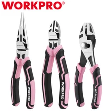 WORKPRO 3PCS Plier Set Needle Nose Plier Slip Joint Plier Diagonal Cutting Plier