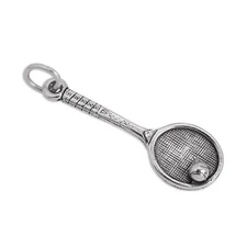 Sterling Silver Tennis Racket Charm Sports Charms