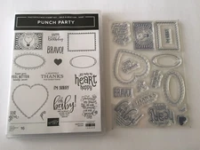 Stampin’ Up! PUNCH PARTY Rubber Stamps Scrapbook Paper Crafts Heart Baby Bravo