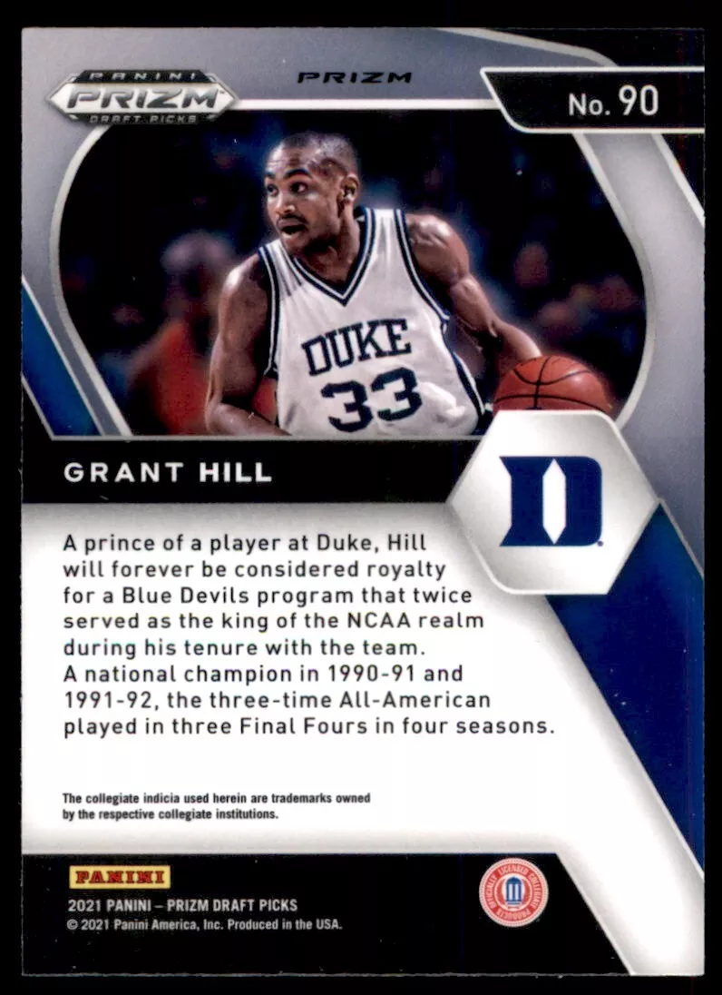 2021-22 Panini Prizm Draft Picks Silver Prizm Grant Hill Detroit Pistons #90