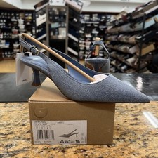Mango MMG Women's High-Heeled Denim Slingback Shoes Size 37 EUR (6.5 US)