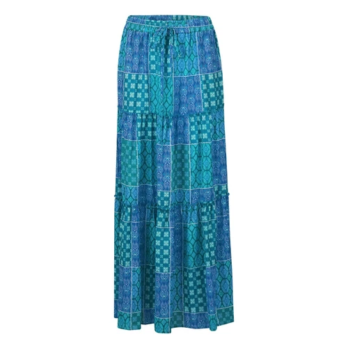 Bohemian Rock Patchwork Langrock Boho Ethno Print Maxi Retro A-Linie Plissee - Bild 11 von 40