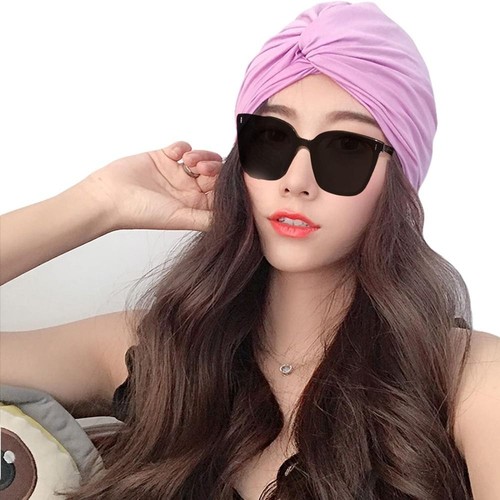Pleated Summer Swim Turban Cap Knotted Hot Spring Bathing Hat Long Short Hair - Picture 5 of 23