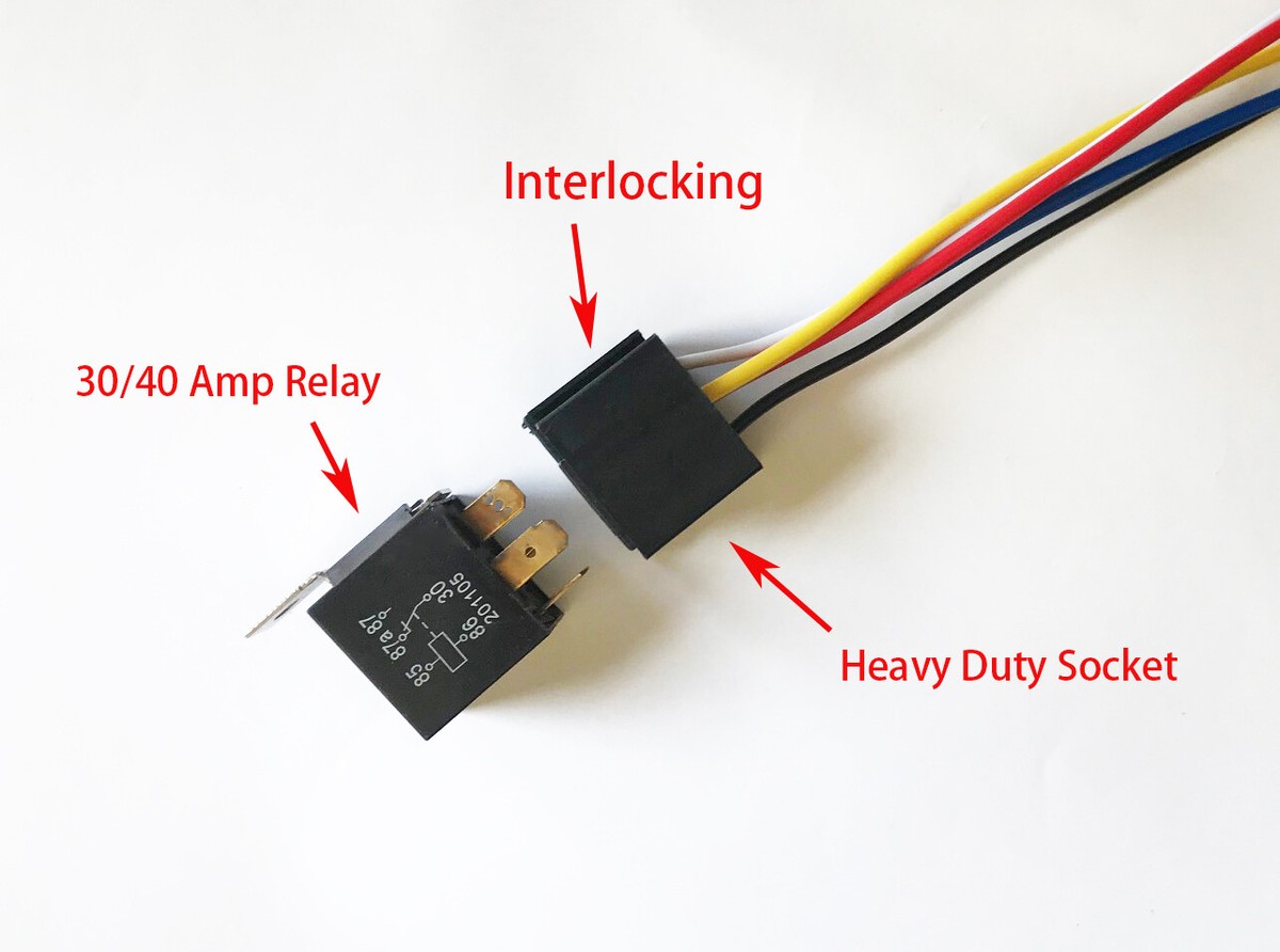 DAMIFU 5-Pin 30/40A 12V SPDT Relays Interlocking Relay Sockets In-line - Foto 7