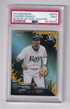 WANDER FRANCO - 2019 BOWMAN CHROME - SCOUTS' TOP 100 - GOLD REFRACTOR - PSA 9