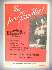 Thearle-Duffield Fireworks Shows PRINT AD - 1949 ~ state fair midway ~ Chicago