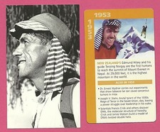 Edmund Hilary Tenzing Norgay Mount Everest in Nepal Mountain Fab Card Collection