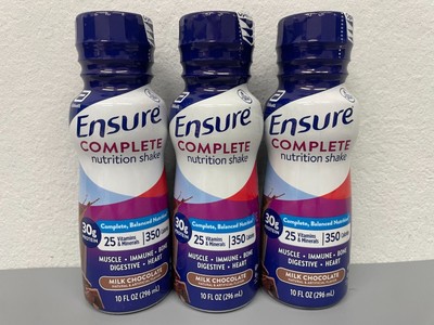 3 ct. Ensure MILK CHOCOLATE Complete Balance Nutrition Shake 30g Protein 10/2025