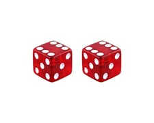 Altaline Bicycle Dice Valve Caps Schrader Valve Clear Red.