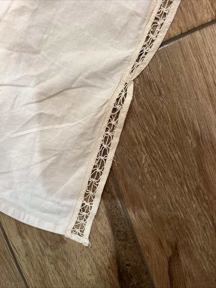 "Falda de cama de encaje de ganchillo de algodón marfil de colección 52 X 72" tamaño completo 12,5"" caída elegante" Foto 4 de 4