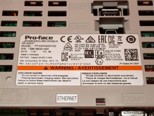 Modelo de panel táctil Pro-face: PFXGP4203TAD / *24VDC - Rev.: J1 - Imagen 5 de 6