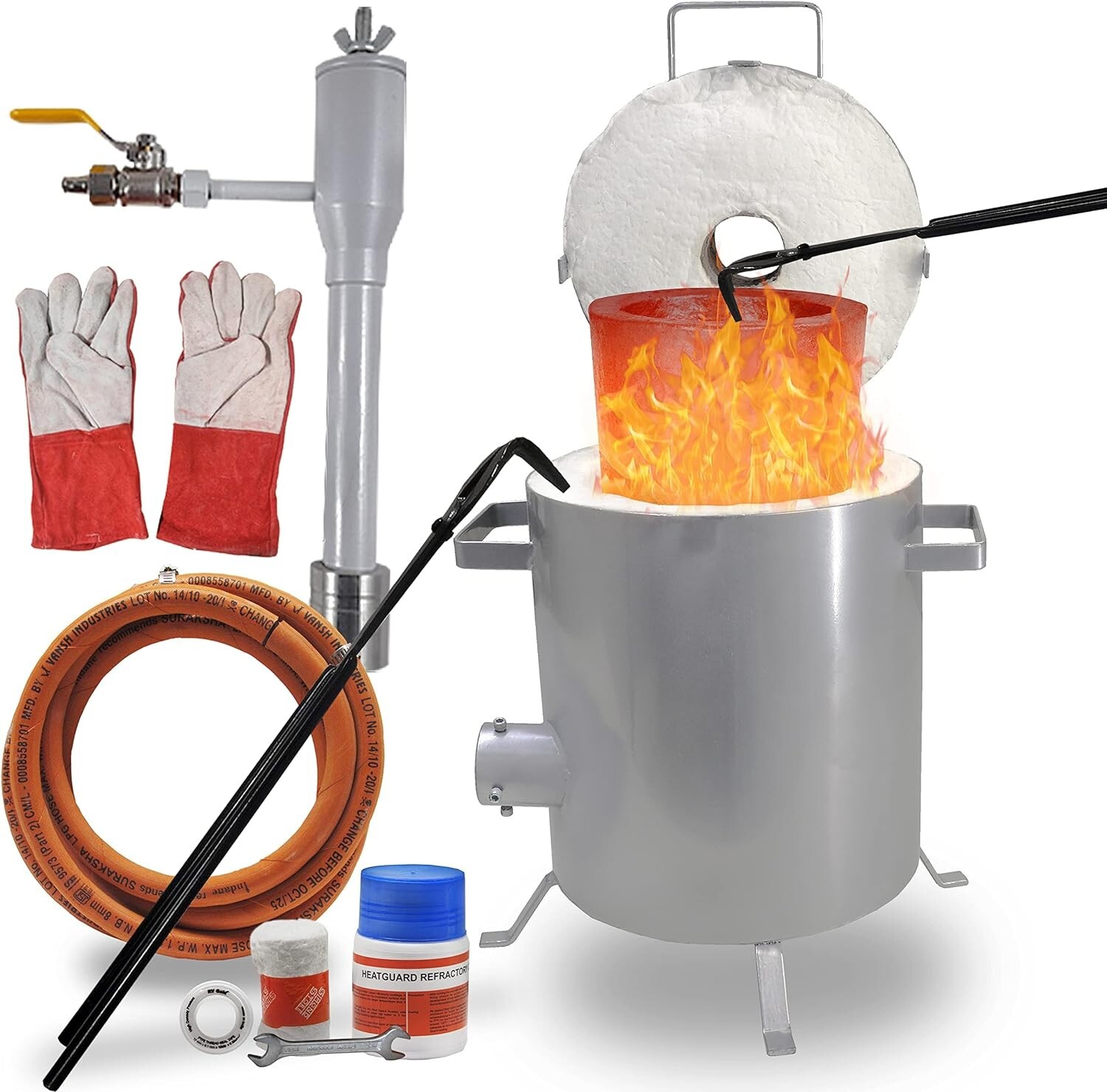 12 Kg Propane Melting Furnace Kit for Gold, Aluminum, Copper With