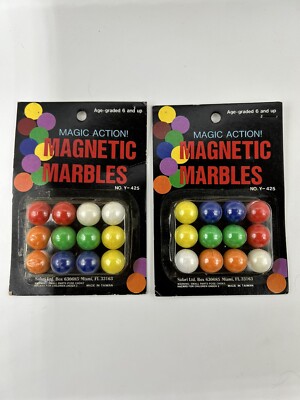 Vintage Magnetic Marbles Magic Action NEW IN BOX Lot of 2