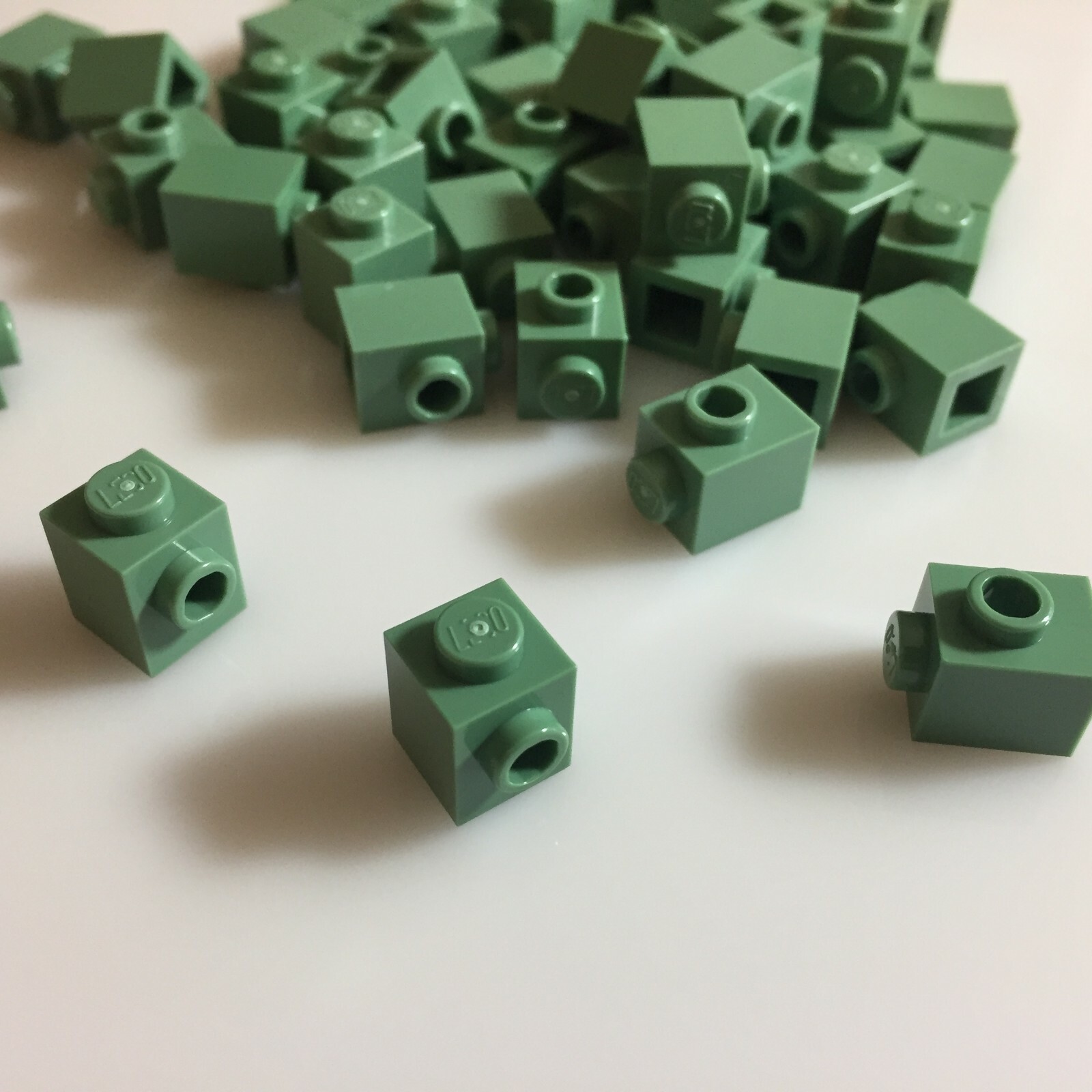 Il kedelig kradse 50 NEW LEGO Sand Green Bricks 1X1 W. 1 Knob (87087/6009656) modular | eBay