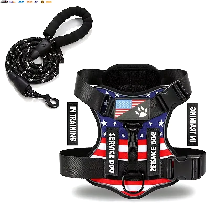 Dog Harness and Leash Set, Escape Proof No Pull Dog Vest Harness with Reflective