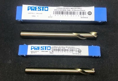 Presto Spot Weld Drills 6mm & 8mm, Cutter/Remover Cobalt Tip