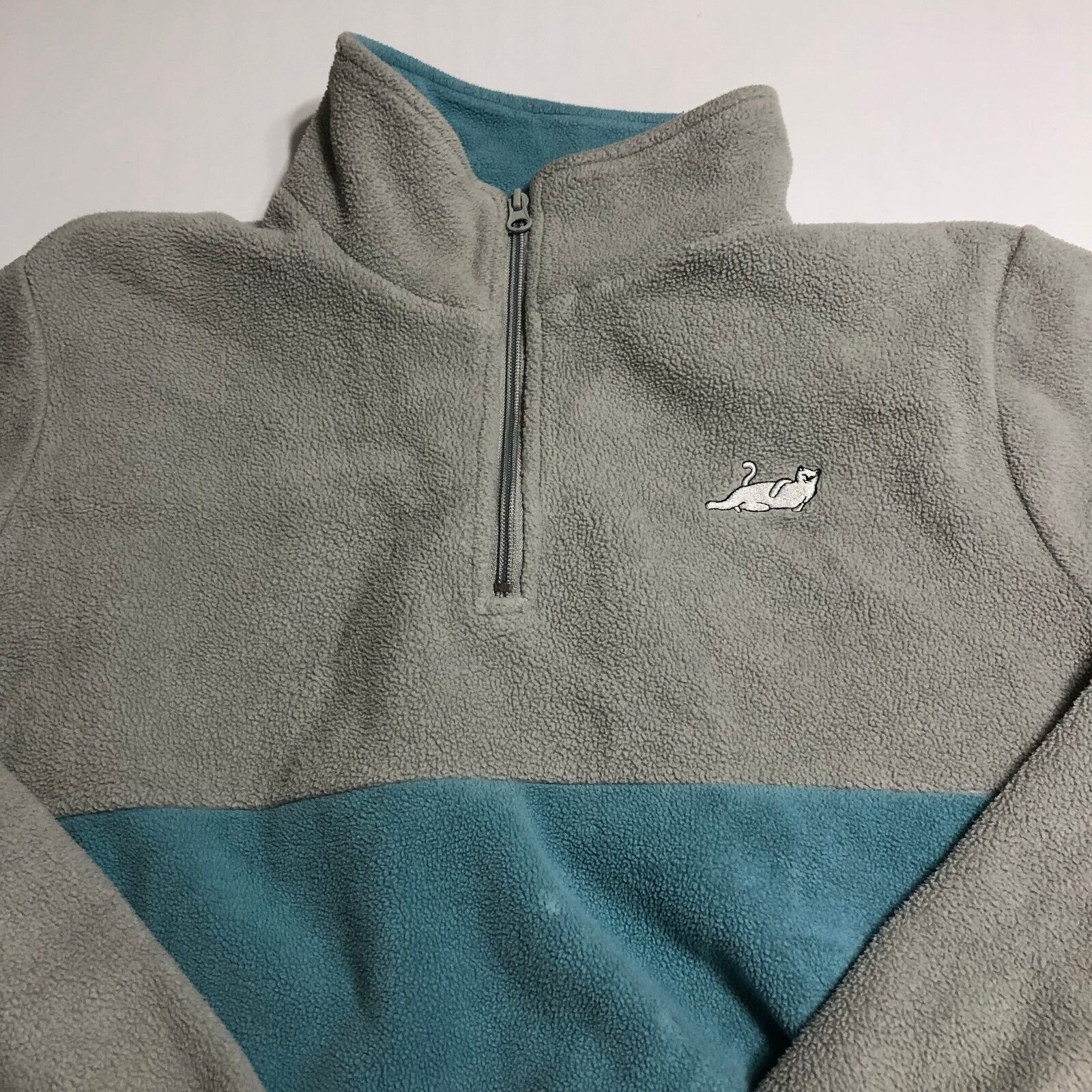 RIPNDIP Men Fleece 1/4 Zip Jacket CAT Size XL Blue Gray | eBay