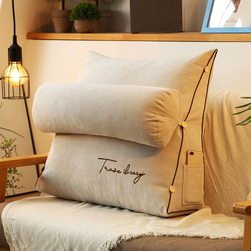 Triangle Reading Pillow Sofa Waist Cushion Wedge Backrest Soft Back Rest Pillows - Picture 20 of 39