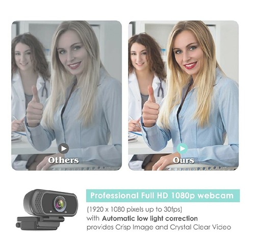 1080P Webcam with Microphone for Pro Streaming 🎥 PC, Laptop, Desktop USB Webcam - 第 2/7 張圖片