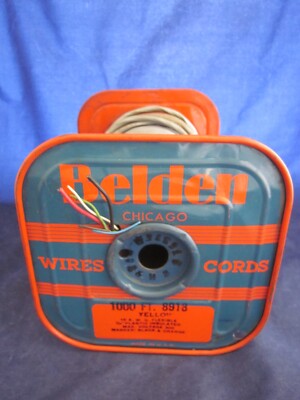 Belden 8918 Yellow 18 AWG Flexible MAY NOT BE ORIGINAL Wire Metal Spool VINTAGE