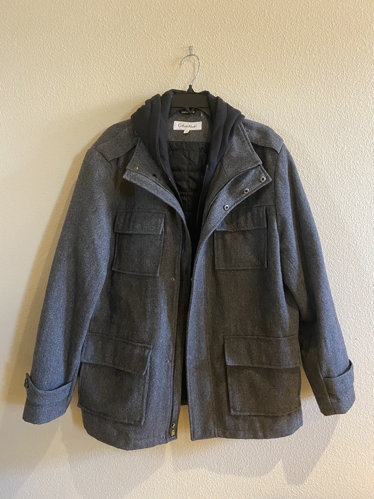 Michael Kors Gray Grey Thick Insulated Wool Jacket Me… Gem