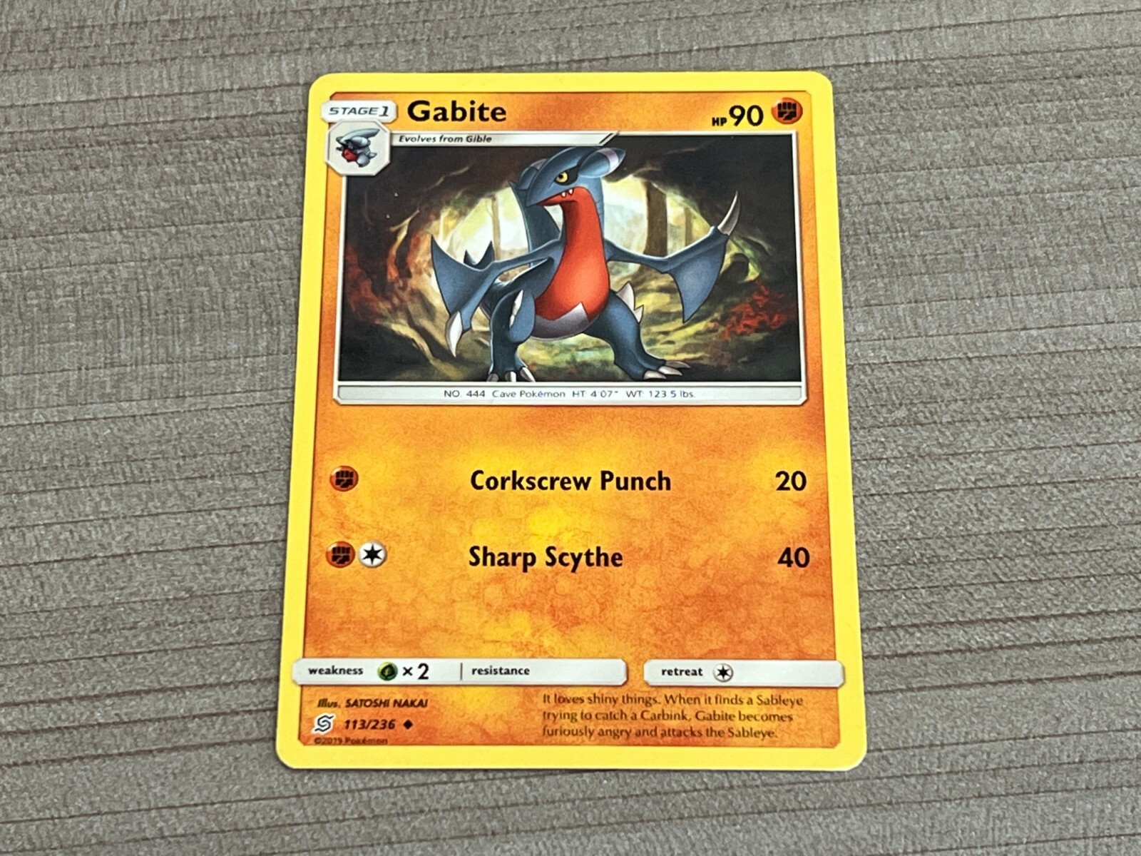 Gabite 2019 Pokemon Trading Card