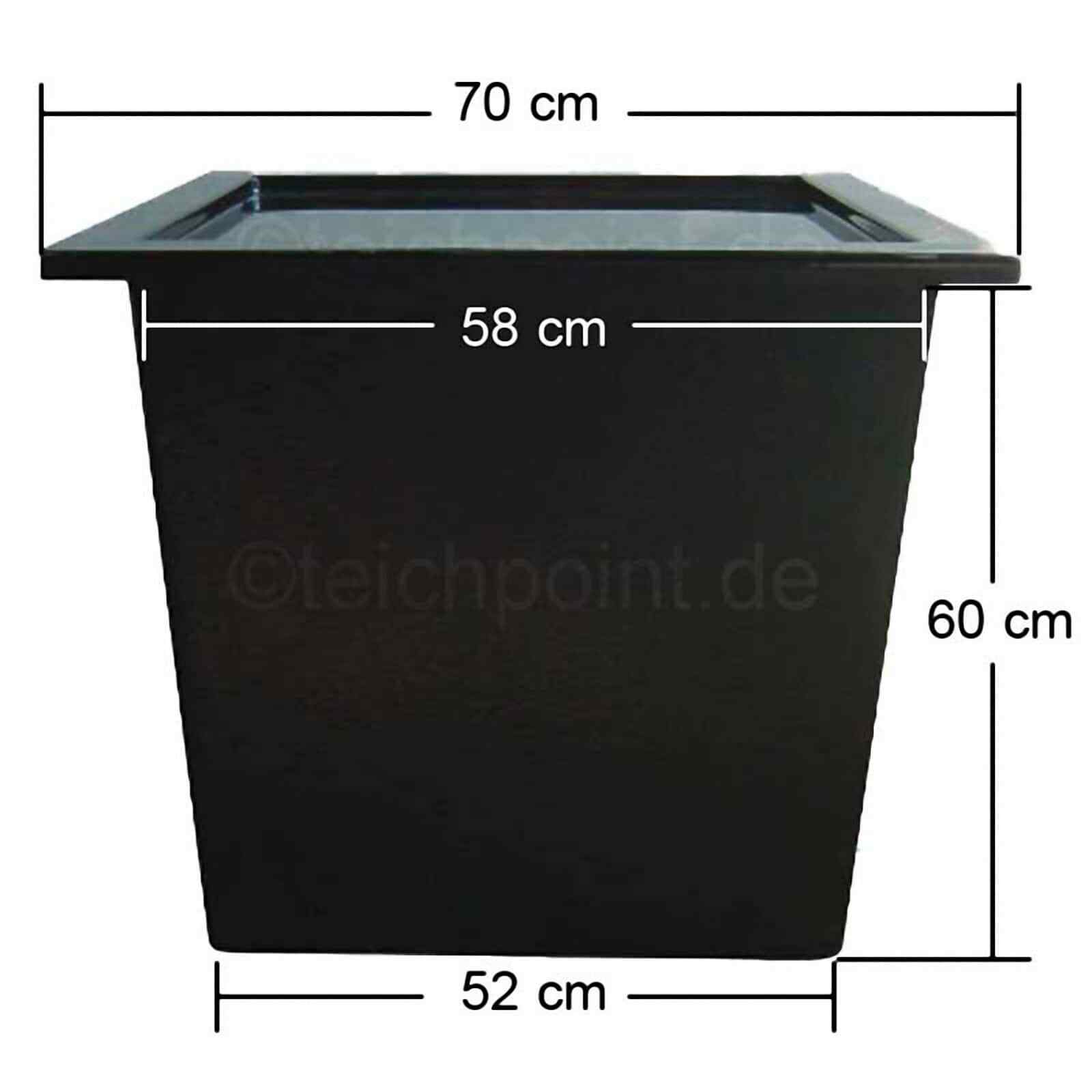 GFK Pumpenschacht 70x70x60 cm mit Deckel 216 Liter Pumpenkammer Koi Teich