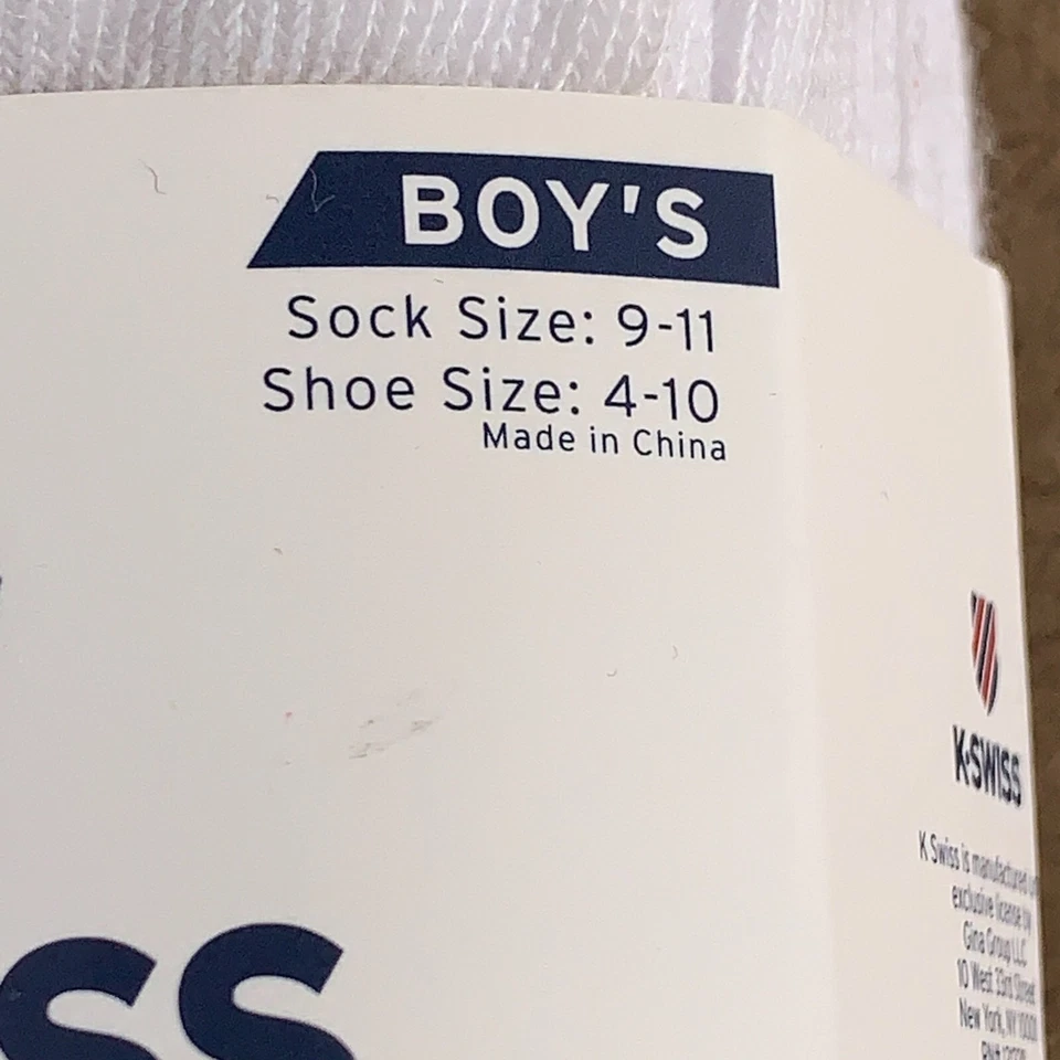 Zapato K-Swiss Niño Talla 4-10 Blanco/Multicolor Atlético Corte Bajo Calcetines 10 Pares Nuevo con Etiquetas Foto 3 de 4