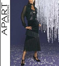 NEU SAMT ABEND ROCK mit SPITZE + VOLANTS GR 34 APART schwarz 95€ schwarz *202805