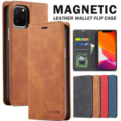 For iPhone 17 16 15 14 13 12 11 Pro Max SE/7/8 Magnetic Leather Card Wallet Case