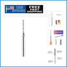 Extra Long Spiral Router Bit Down Cut 1/8 inch Cutting Diameter, 1/4 inch Sha...