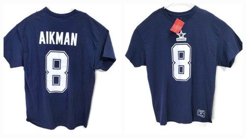 Mitchell And Ness Dallas Cowboys Troy Aikman #8 T-shirt XL Fading Shoulder - Picture 15 of 16