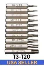 10Pcs T3-T20 Impact Torsion Micro Bit Set Tool Screwdriver Bits Torx 4mm hex