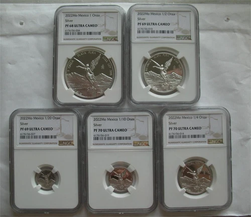 Mexico 2022 Libertad Silver Proof Coin 1 1/2 1/4 1/10 1/20OZ NGC PF68-PF69-PF70