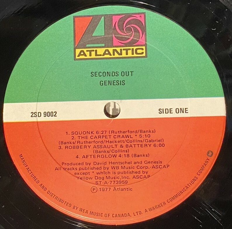 LP GENESIS Seconds Out (2LP ORIGINAL Vinyl, CANADA, 2SD 9002) EX