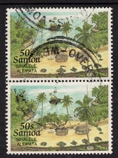SAMOA 1995 SCENIC VIEWS 50s "SINALELE, ALEIPATA" PAIR  VFU