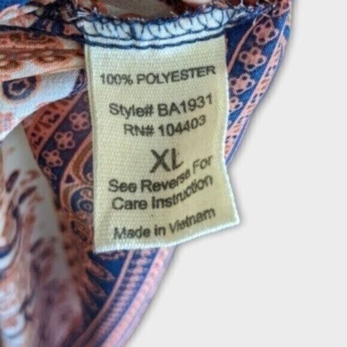 Sweet Journey Western Bohemian Flared Sleeve Blouse Size XL Women - Picture 5 of 8
