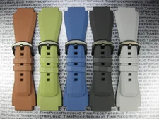 24mm Bell & Ross Rubber Strap Diver Watch Band Black PVD Buckle BR-01 BR-03