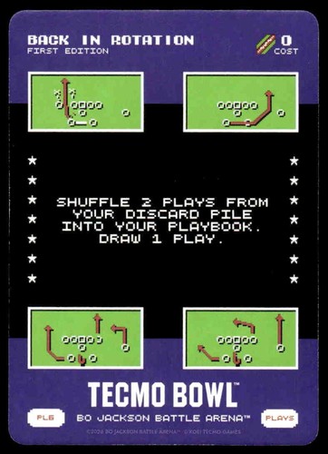 2026 Bo Jackson Battle Arena TECMO BOWL BOBA PL-5 PL5 Back in Rotation SSP