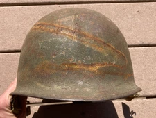 WWII M1 Schlueter Front Seam Swivel Bale Helmet Shell Field Gear Equipment