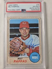 Milt Pappas 1968 Topps PSA/DNA Certified Auto #74 Cincinnati Reds