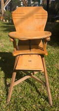 Vintage Lehman Babygaurd Wooden High Chair - Nursery Decor - Solid Wood